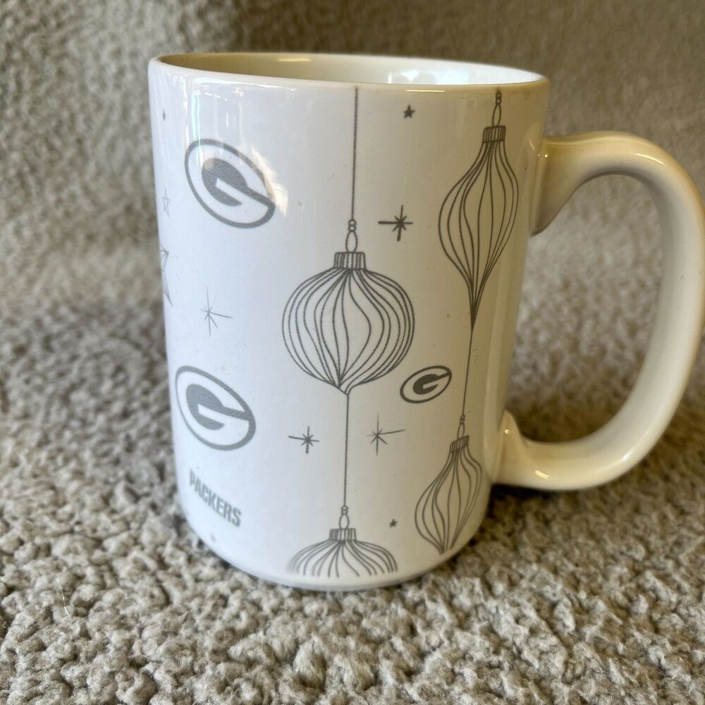 Green Bay Packers Christmas Mug 15 oz White NFL Ornament Coffee Tea